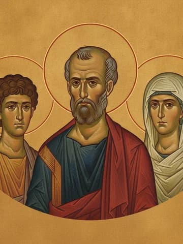 Illustration of Holy Apostle Philemon and Sts Apphia, Archippus and Onesimus