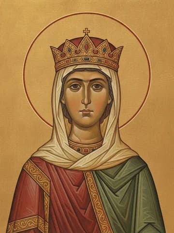 Illustration of Blessed Equal-to-the-Apostles Olga, princess of Russia, in holy baptism called Helen (969).