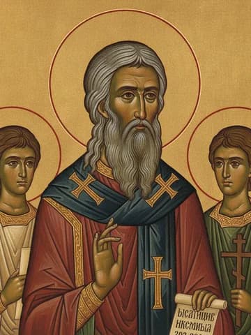 Illustration of Hieromartyr Anthimos, bishop of Nicomedia, and those with him (303-304)
