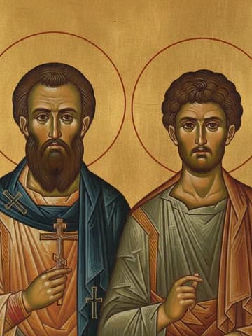Illustration of Hieromartyr Clement of Ancyra, and Martyr Agathangelus (296)