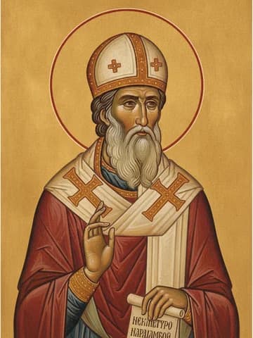 Illustration of Hieromartyr Haralambos (Charalampus), bishop of Magnesia (202)