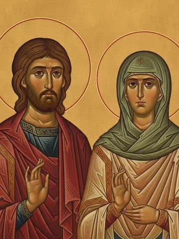 Illustration of Holy Martyrs Zenobius and his sister Zenobia (ca. 290)