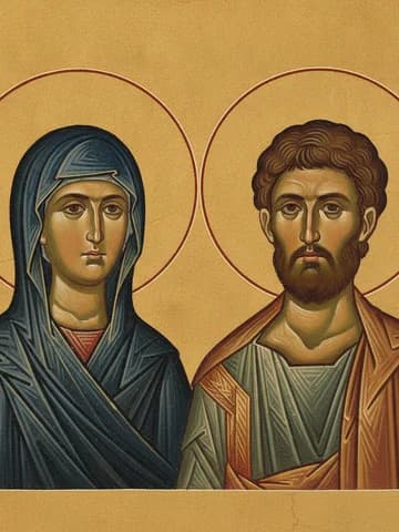 Illustration of Holy Apostles and Martyrs Priscilla and Aquila