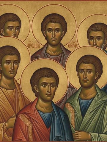 Illustration of Holy Apostles Stachys, Apelles, Amplias, Urban, Narcissus and Aristobolus.