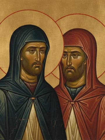 Illustration of Our righteous Fathers martyred at the Monastery of St Sabbas the Sanctified (633? 796?)