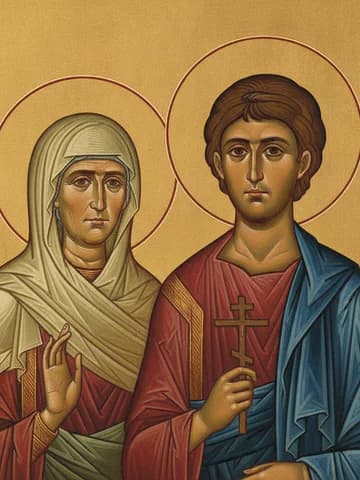 Illustration of Holy Martyr Calliopius, with his mother Theoclea (304)