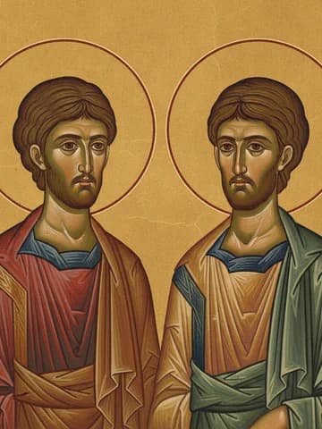 Illustration of Holy Martyrs Amphianus and Aedesius (ca. 306)