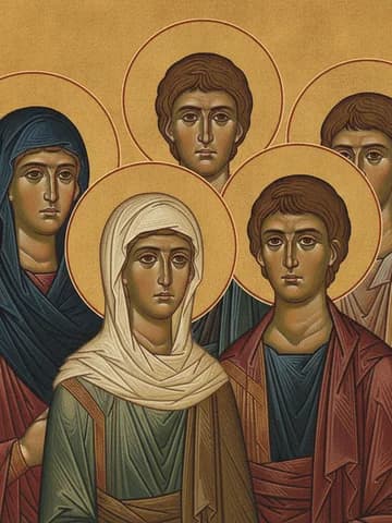 Illustration of Holy Martyrs Perpetua and Felicity, and those with them at Carthage (203)