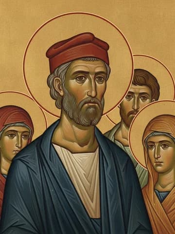 Illustration of Martyr Justin the Philosopher and those with him at Rome (166)