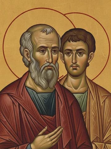 Illustration of Holy Martyrs Agathopous and Theodoulos (303)