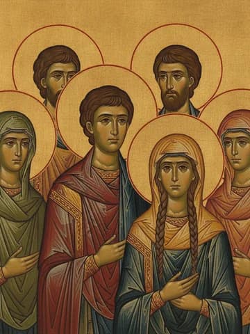 Illustration of Martyrs Chrysanthos and Daria, and those with them at Rome (283)
