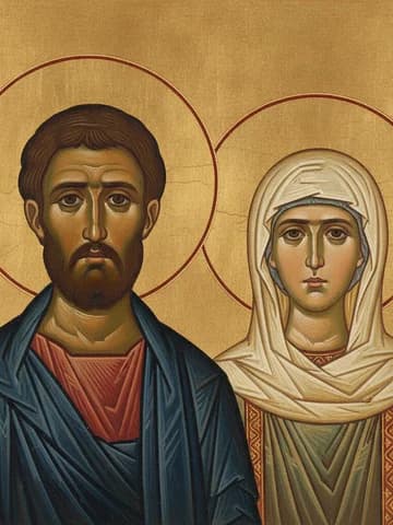 Illustration of Holy Martyrs Galaction and Episteme (ca. 250)