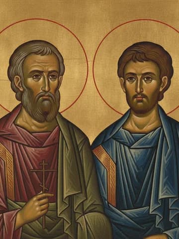 Illustration of Holy Martyrs Hermylus and Stratonicus (315)