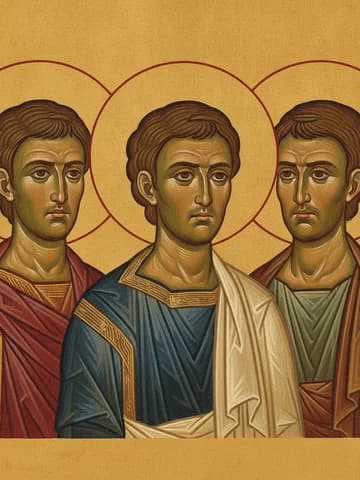 Illustration of Martyrs Trophimus, Sabbatius, and Dorymedon of Synnada (278)