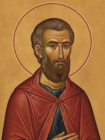 Illustration of Our Holy Father Maximos Kavsokalybites (the Hut-burner) (1365)