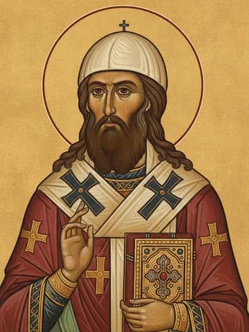 Illustration of Our Holy Father Sava (Sabbas), Enlightener and first Archbishop of Serbia (1236)