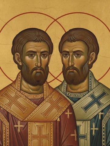 Illustration of Our Holy Fathers Julius and Julian (5th c.)