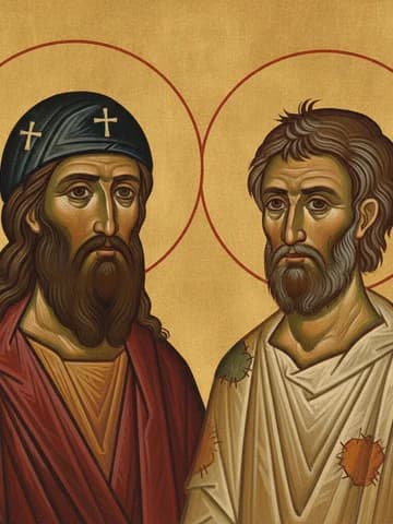 Illustration of Our Righteous Fathers John and Symeon, the Fool for Christ's Sake (570)