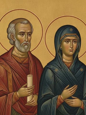 Illustration of Holy Ancestors of God Joachim and Anna