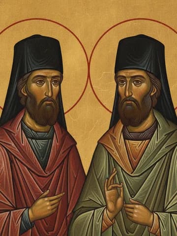 Illustration of Sts Sergius and Herman (1353), abbots of Valaam