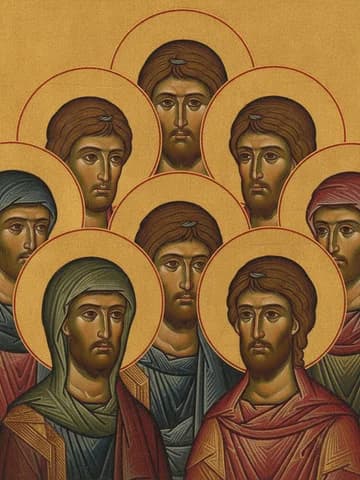Illustration of Holy Seven Youths (the "Seven Sleepers") of Ephesus (250 & 5th c.)
