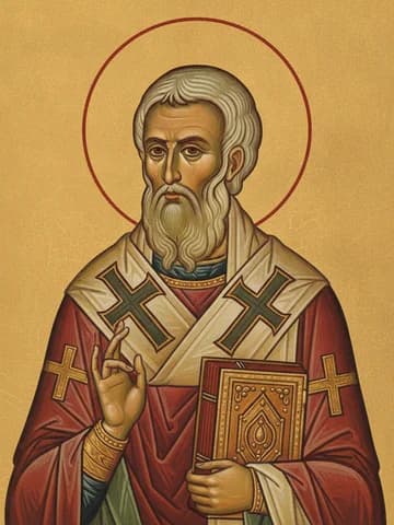 Illustration of Our Father among the Saints Epiphanios, Bishop of Cyprus (403)