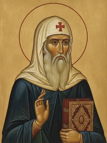 Illustration of St Job, abbot and wonderworker of Pochaev (1651)