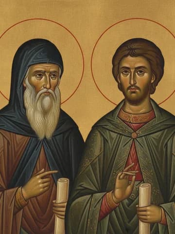 Illustration of Our Holy Fathers Barlaam and Joasaph of India (4th c.)