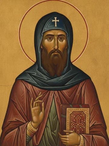 Illustration of St Hilarion the New, abbot of Pelecete, Confessor (754)
