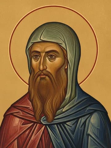 Illustration of St John of the Ancient Caves in Palestine (8th c.)