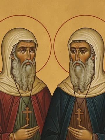 Illustration of Ven. Thalassius and Baradates, Hermits of Syria