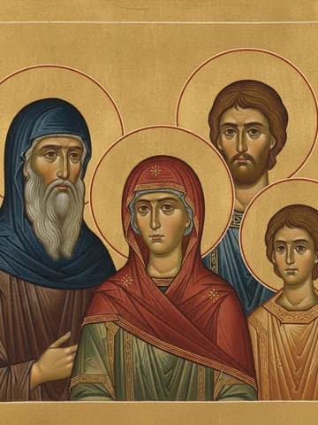 Illustration of Our Holy Father Xenophon, his wife Mary and their sons Arcadius and John (6th c.)