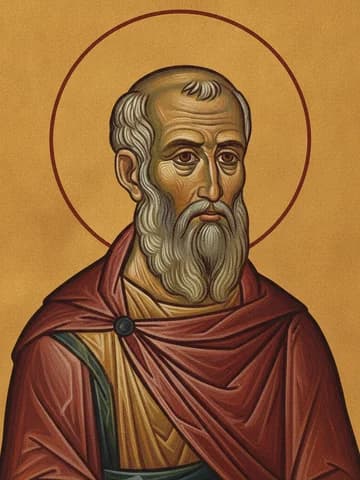 Illustration of Saint Zacharias the Recluse of Egypt (4th c.)