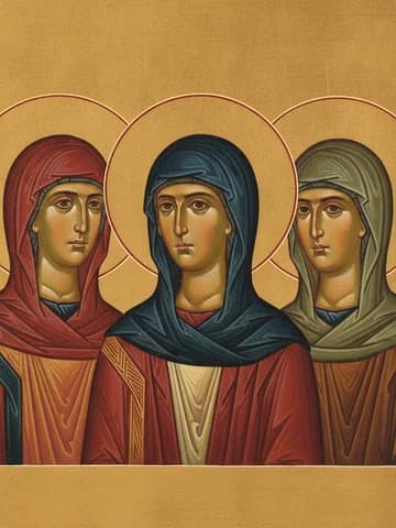 Illustration of Virgin Martyrs Agape, Irene, and Chionia in Illyria (295 or 304)